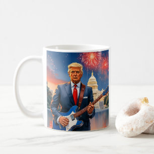 Trump spielt Elektrische Gitarre US-Hauptstadt Feu Kaffeetasse