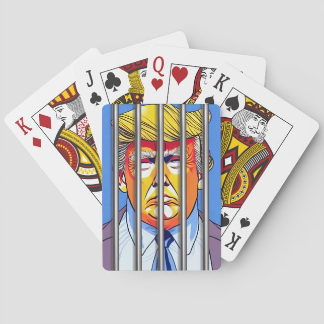 Trump spielt Karten im Gefängnis Spielkarten (Rückseite)