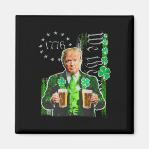 Trump St Patrick Day We the People US Flag Shamroc Magnet