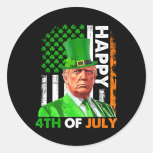 Trump St Patricks Day Happy 4. Juli US Flag Sh Runder Aufkleber