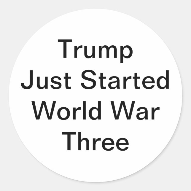 Trump Started World War Three Hankamer Artjunkhaus Runder Aufkleber (Vorderseite)
