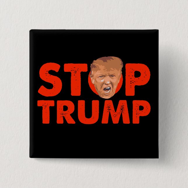 Trump stoppen - Red Anti Trump Button Button (Vorderseite)