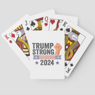 Trump Strong 2024 Patriotic American Flag Election Spielkarten