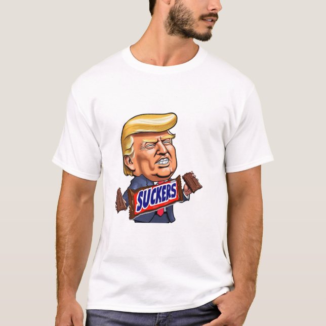 Trump Sucker Candy Bar T-Shirt (Vorderseite)