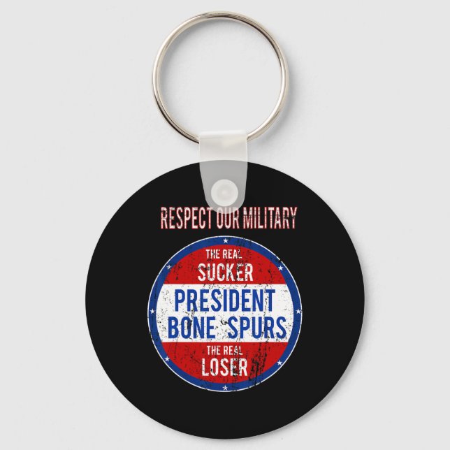 Trump Sucker Loser respektiert unser Militär Schlüsselanhänger (Vorderseite)