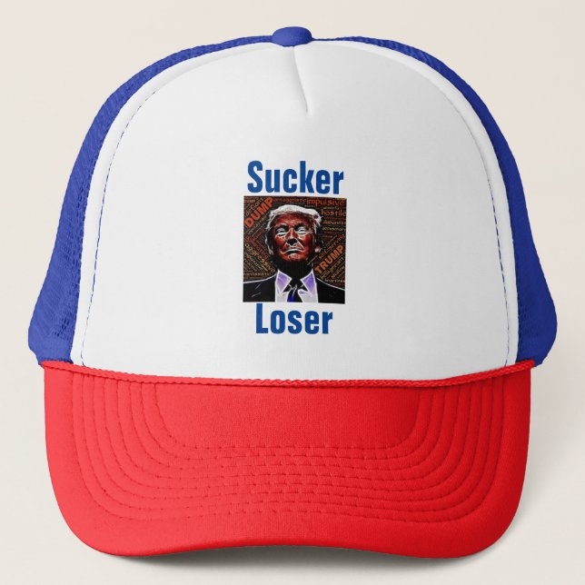 Trump Sucker/Loser Trucker Hat Truckerkappe (Vorderseite)