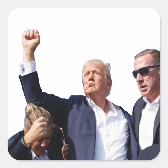 Trump Survivor! Nehmen wir Amerika zurück 2024 Quadratischer Aufkleber (Vorderseite)