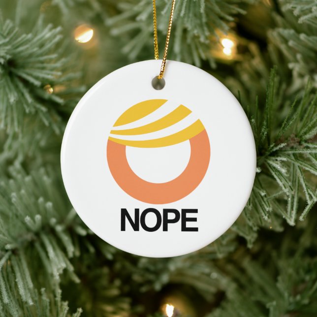 TRUMP SYMBOL - NOPE - Anti-Trump-Design - - Polit Keramik Ornament (Baum)
