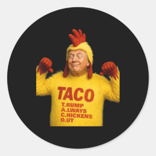 Trump Taco Trump kneift immer Runder Aufkleber