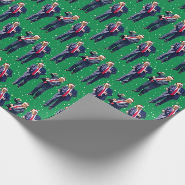 Trump Tance Wrapping Paper | Santa Trump Gift Wrap Geschenkpapier (Ecke)