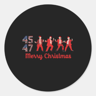 Trump-Tanz 45 47 Donald Trump Weihnachts-Pyjama Fe Runder Aufkleber