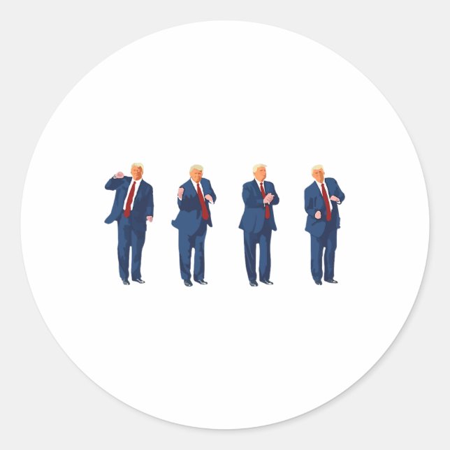 Trump Tanz 4. Juli Trump 2024 Runder Aufkleber (Vorderseite)