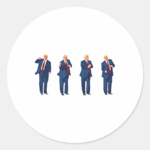 Trump Tanz 4. Juli Trump 2024 Runder Aufkleber