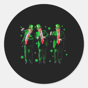 Trump-Tanz Trump 2024 zum St. Patricks Day Runder Aufkleber