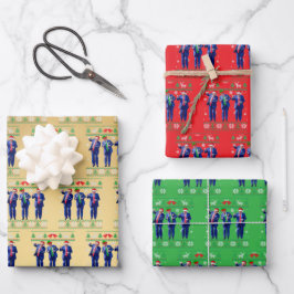 Trump tanzt Geschenke Wrap, Funny Trump Tance Gold Geschenkpapier Set