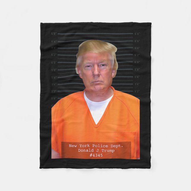 Trump Tasse Shot Range Jumpsuit Parody Behind Bars Fleecedecke (Vorderseite)