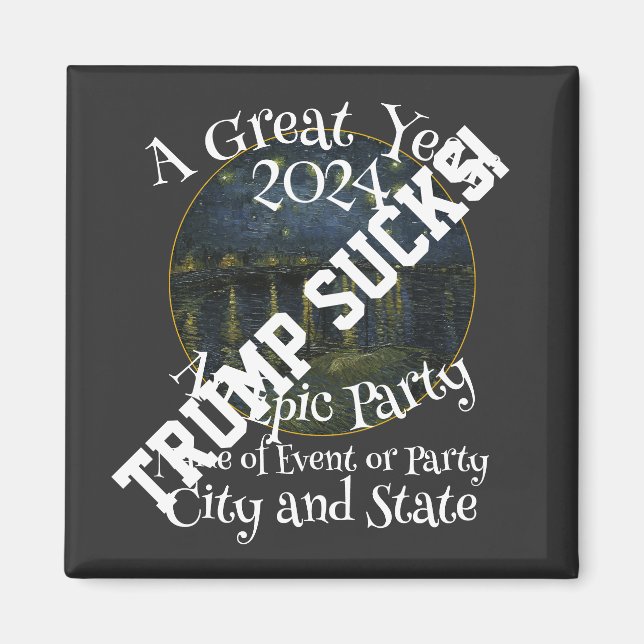 Trump Tea Garden Überraschungs-Party Block 2024 Magnet (Vorne)