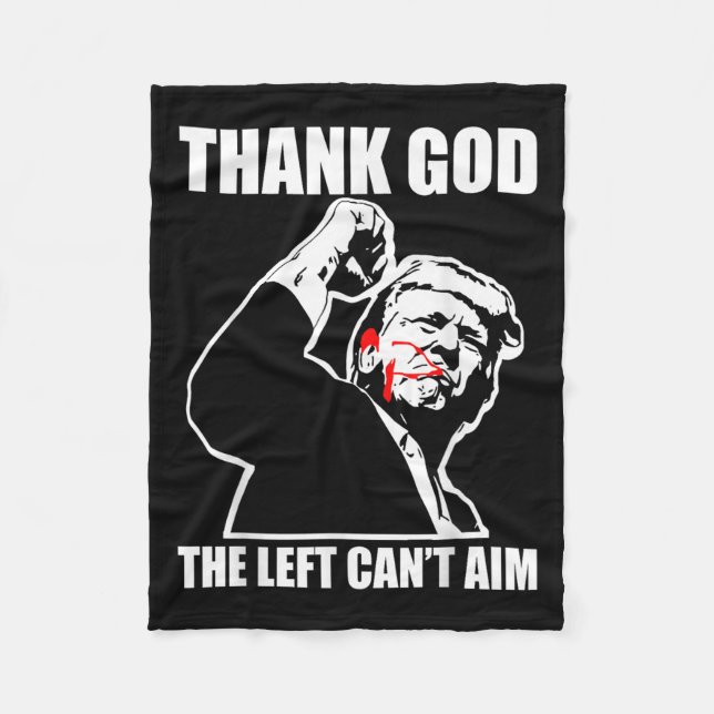 Trump Thank God The Left Can't Aim , Small, Black  Fleecedecke (Vorderseite)