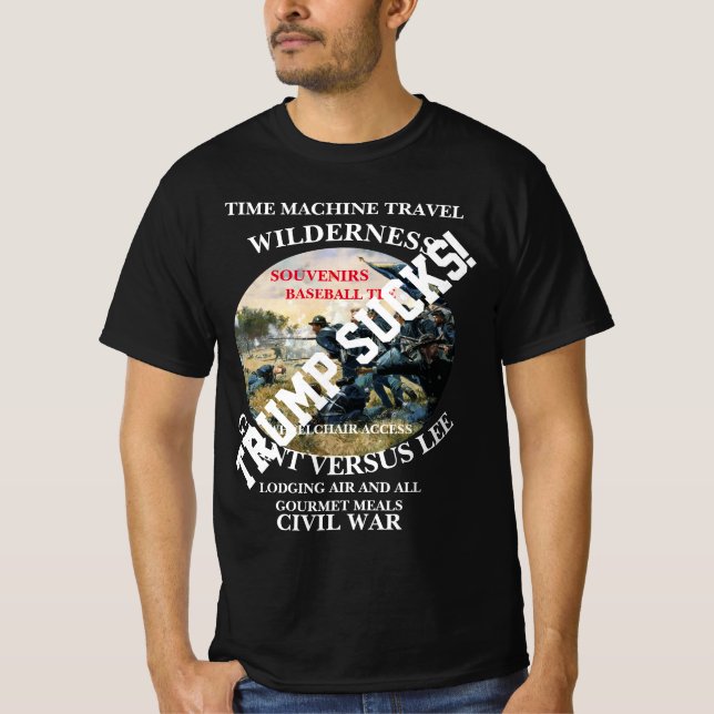 Trump TIME MACHINE REISE BATTLE WILDERNESS T-Shirt (Vorderseite)
