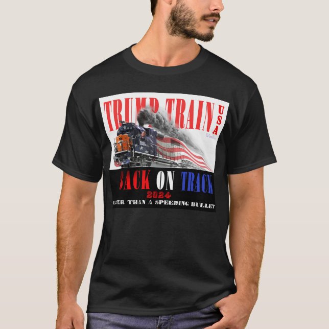 Trump Train 2024 - Schneller als eine Speeding Bul T-Shirt (Vorderseite)