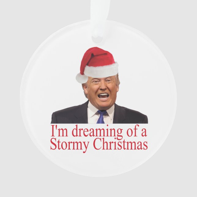 Trump träumt von einem Weihnachtsstürm Ornament (Vorderseite)