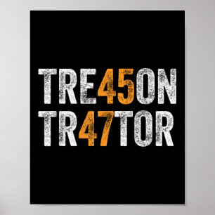 Trump Tre45on Treason Tr47tor Verräter 45 47 Vinta Poster