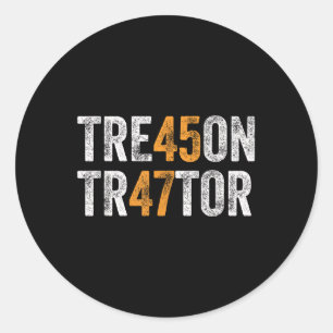 Trump Tre45on Treason Tr47tor Verräter 45 47 Vinta Runder Aufkleber