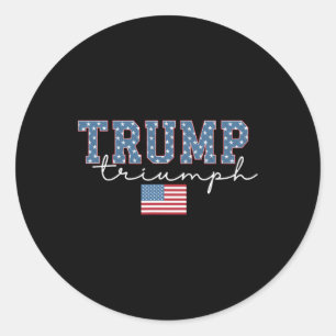 Trump Triumph Amerikanische Flagge Sterne 2025 Gew Runder Aufkleber