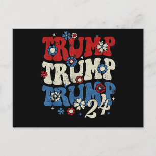 Trump Trump Trump 2024 Retro Feiertagspostkarte