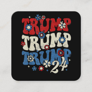 Trump Trump Trump 2024 Retro Quadratische Visitenkarte