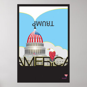 TRUMP Trumpet & Hauptstadt mit TRUMPet & Flag-Logo Poster