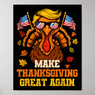 Trump Truthahn Lustig Mach Erntedankfest wieder gr Poster