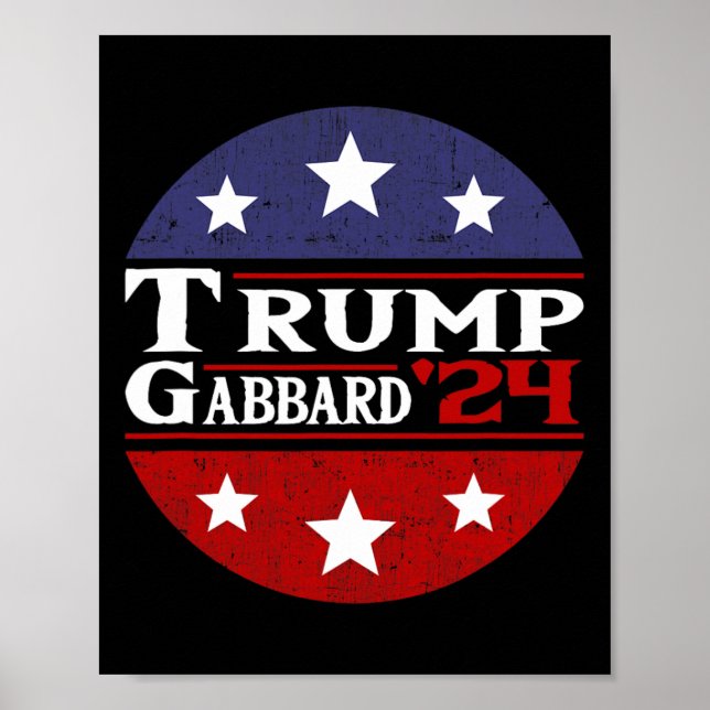 Trump Tulsi Gabbard 2024 Konservative Flagge der U Poster (Vorne)