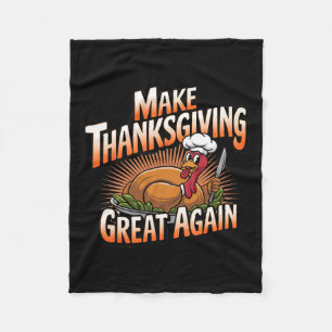 Trump Turkey Funny 2024 macht Erntedank groß Fleecedecke