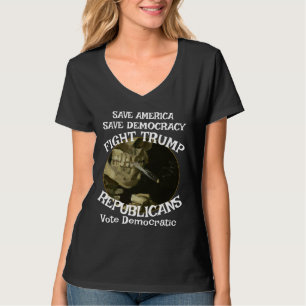 Trump U-Boot V-Ausschnitt T-Shirt