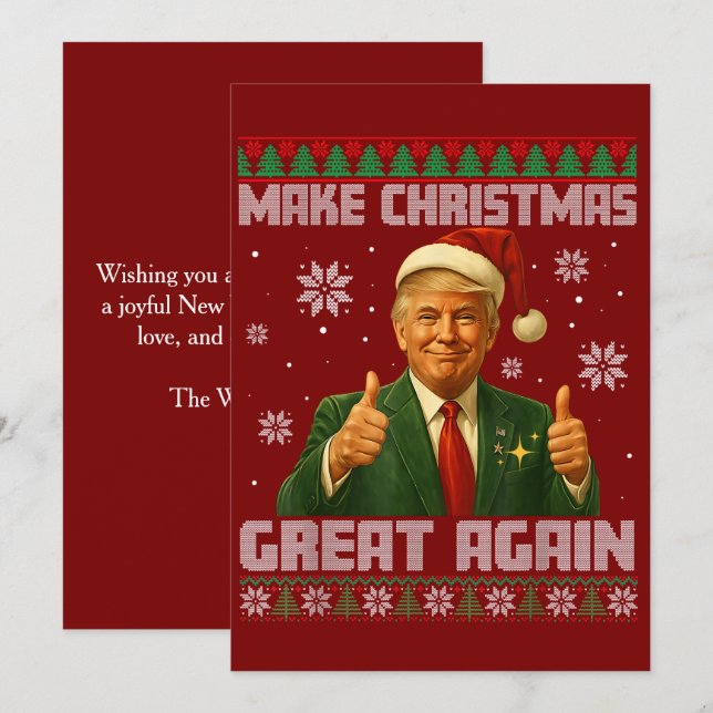 Trump Ugly Xmas Sweater machen Weihnachten wieder  (Vorne/Hinten)
