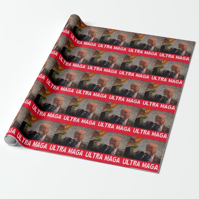 TRUMP ULTRA MAGA CHRISTMAS WRAPPING PAPIER GESCHENKPAPIER (Ungerollt)