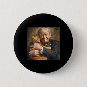 Trump umarmt eine orange Katze 2024 Button