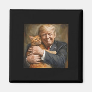 Trump umarmt eine orange Katze 2024 Magnet