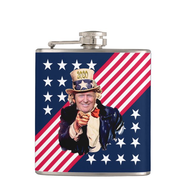 Trump/Uncle Sam Souvenir Gedenkflaske ~ Flachmann (Vorderseite)