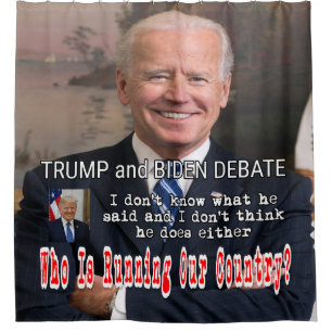 Trump und Biden-Debatte Duschvorhang