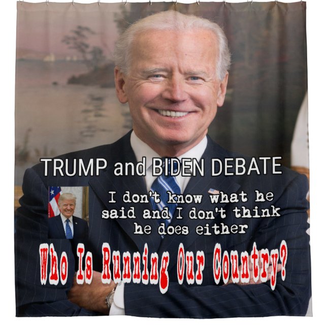 Trump und Biden-Debatte Duschvorhang (Vorderseite)