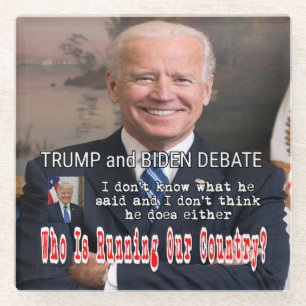 Trump und Biden-Debatte Glasuntersetzer