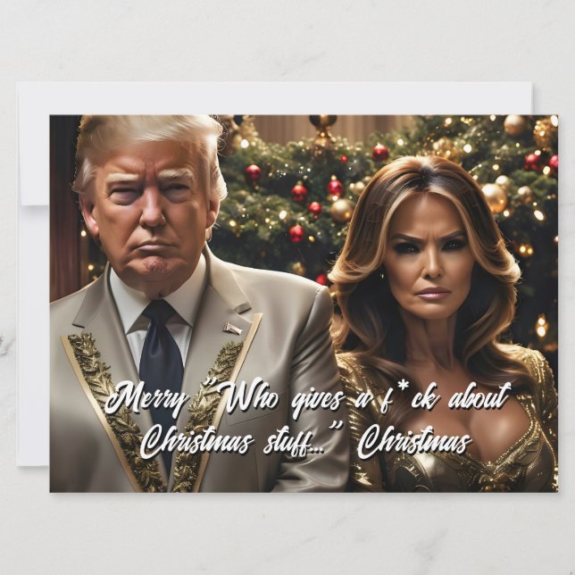 Trump und die Ehefrau "Who gib a F*ck" Weihnachten (Vorderseite)