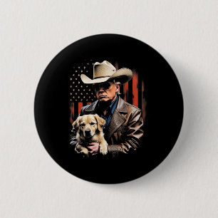 Trump und Golden Retriever Hund, Amerikanische Fla Button