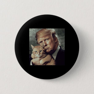 Trump und Katze - Funny Trump Cat Meme Button
