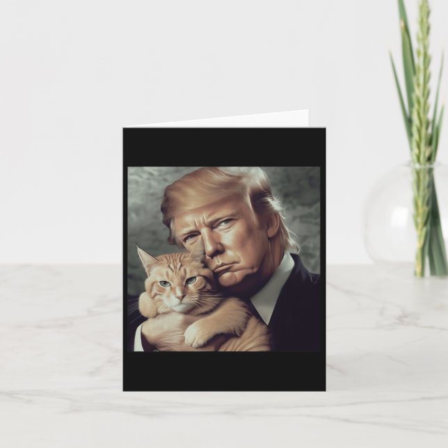 Trump und Katze - Funny Trump Cat Meme Karte (Vorderseite)