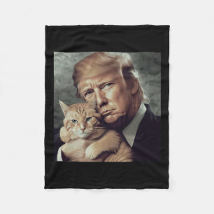 Trump und Katze - Lustiges Trump-Katze-Meme  Fleecedecke