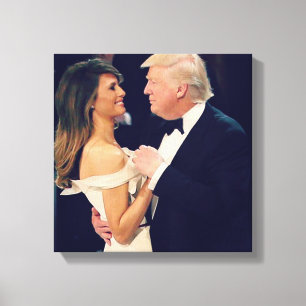 Trump und Melania-Tanz Leinwanddruck