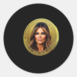 Trump und Melania Währung startet Meme Coin Trum Runder Aufkleber